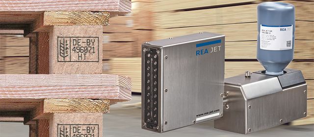 Piezo System für die IPPC Kennzeichnung auf Holzpaletten - REA JET GK 2.0