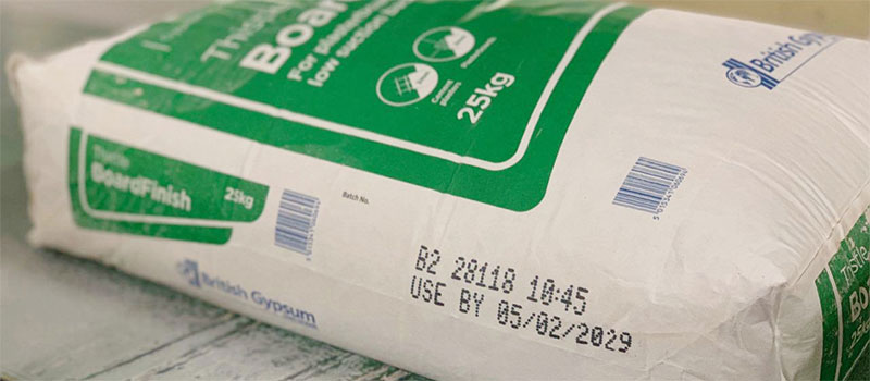 Bag Marking with REA JET HR on the side of the paper bag with best-before date and batch number