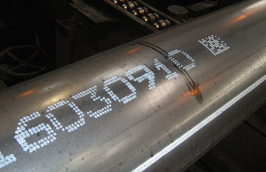Marking, labeling and verifying metal and steel inline