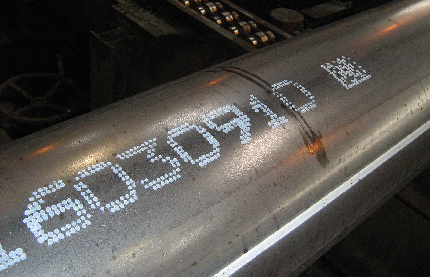 Marking, labeling and verifying metal and steel inline