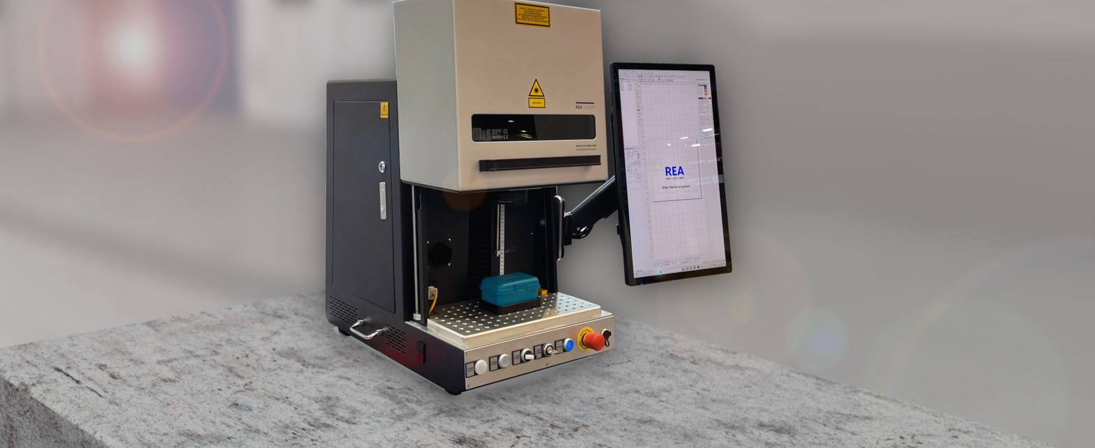 REA LASER LC400 laser cabin with REA LASER FL laser marking system